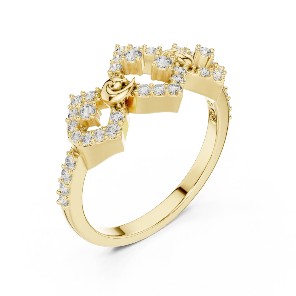 Discover the radiant brilliance of this geometric cocktail ring, featuring fine DIAMEUR lab-grown diamonds. Elevate your style and shop today.