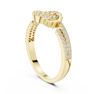Symmetry Pavé Round Brilliant Interlocking Silhouette Ring - Image 3