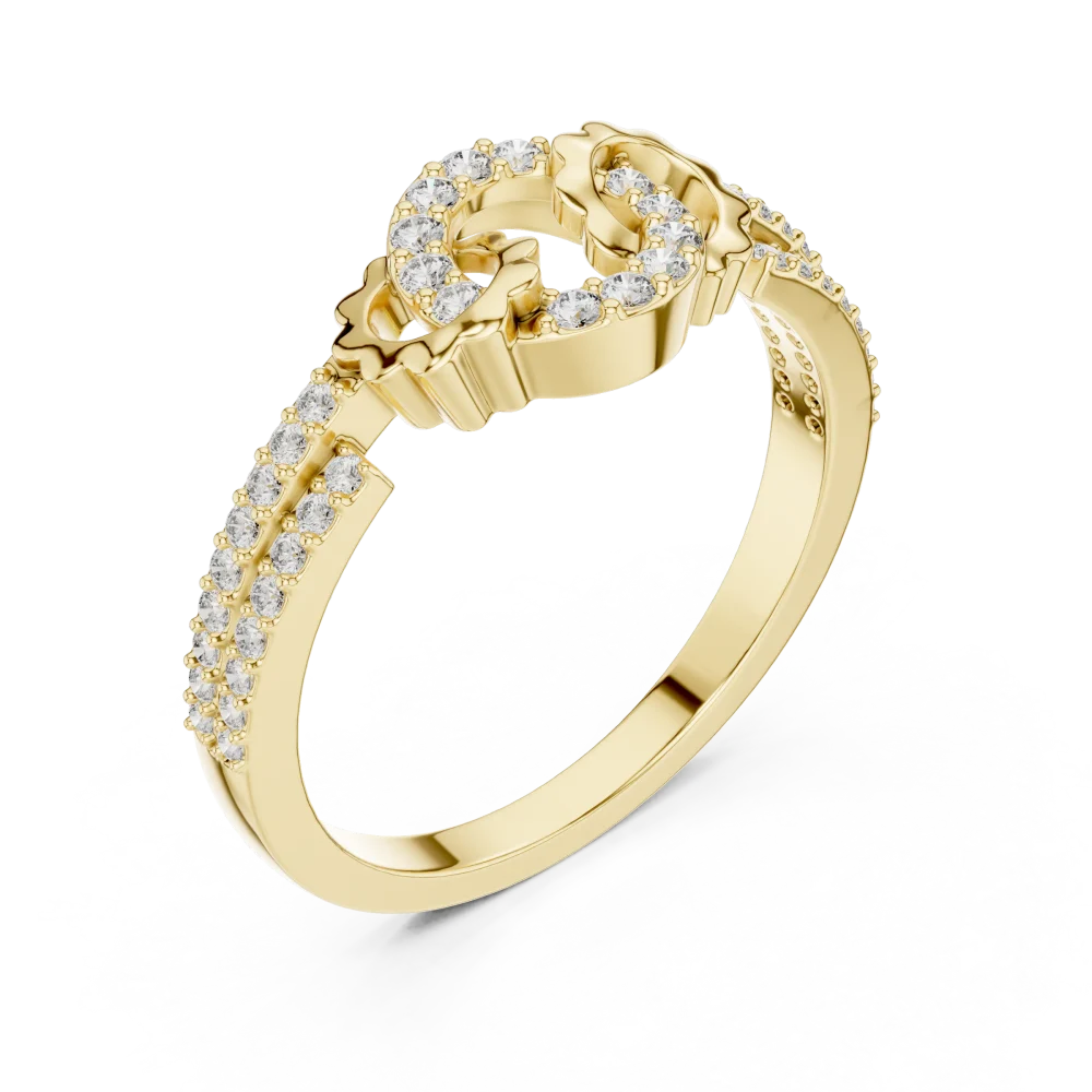 Discover the radiant beauty of our interlocking pavé ring, featuring brilliant-cut DIAMEUR lab-grown diamonds. Elevate your style and shop now.