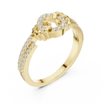 Symmetry Pavé Round Brilliant Interlocking Silhouette Ring