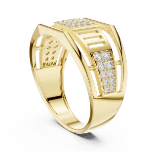 Symmetry Round Pavé-Set Architectural Statement Ring - Image 3