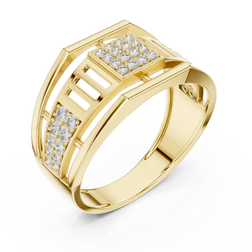 Experience architectural elegance with this pavé-set DIAMEUR lab-grown diamond ring. A modern classic for everyday luxury. Shop this unique design.
