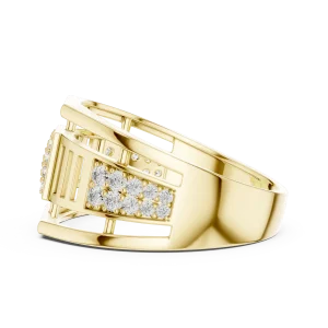 Symmetry Round Pavé-Set Architectural Statement Ring - Image 4