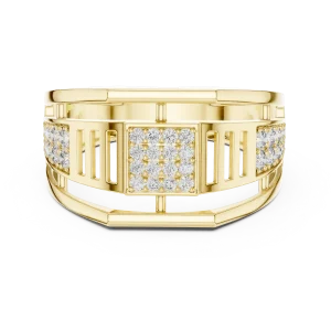 Symmetry Round Pavé-Set Architectural Statement Ring - Image 2