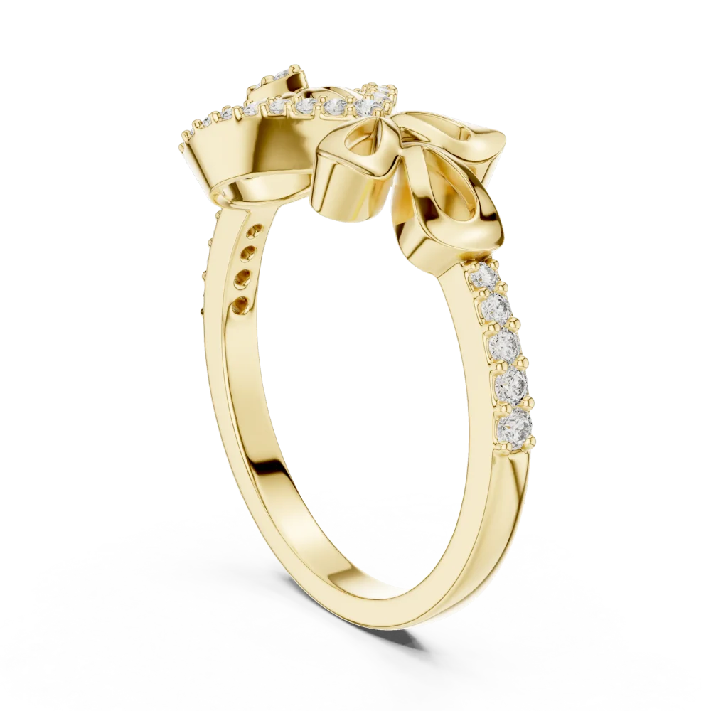 Ethereal Luminary Round Brilliant Pavé-Set Cocktail Ring - Image 3
