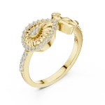 Ethereal Luminary Round Brilliant Pavé-Set Cocktail Ring