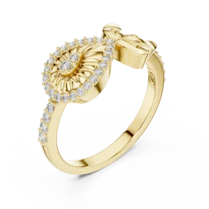 Ethereal Luminary Round Brilliant Pavé-Set Cocktail Ring