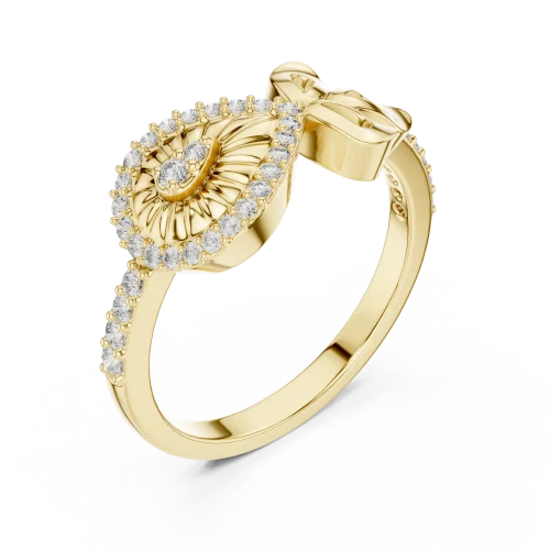 Ethereal Luminary Round Brilliant Pavé-Set Cocktail Ring
