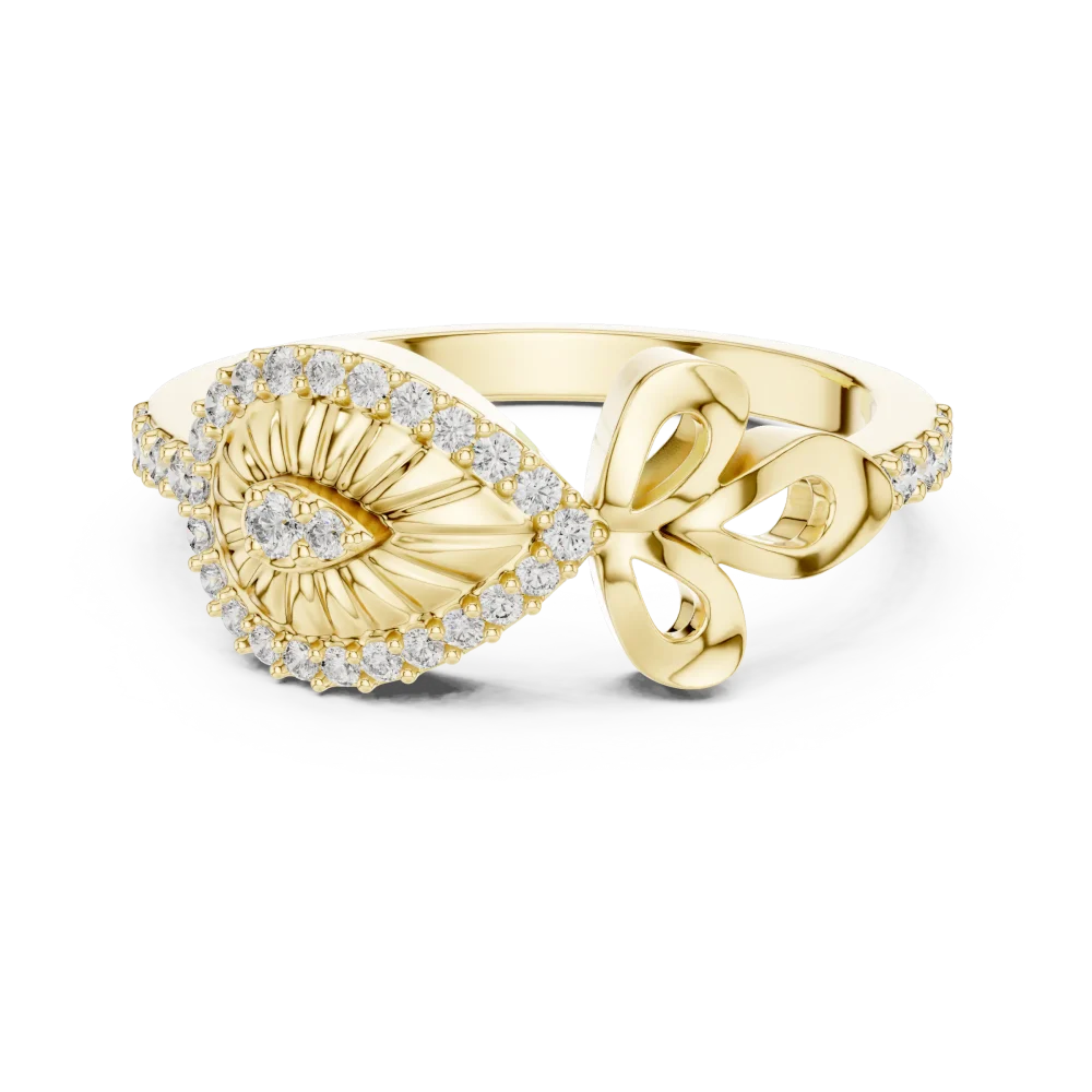 Ethereal Luminary Round Brilliant Pavé-Set Cocktail Ring - Image 2