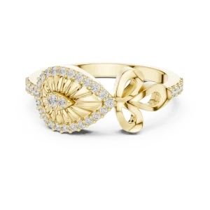 Ethereal Luminary Round Brilliant Pavé-Set Cocktail Ring - Image 2