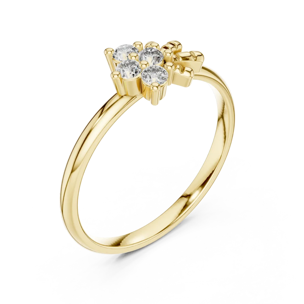 Discover the radiant brilliance of this exquisite four-stone cluster ring. Expertly handcrafted for timeless appeal, shop this modern luxury today.