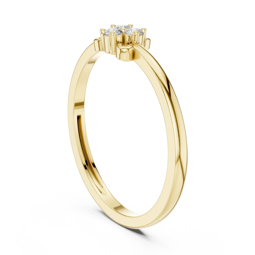 Ethereal Round Brilliant Three-Stone Cluster Petite Ring - Image 3