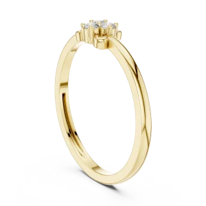 Ethereal Round Brilliant Three-Stone Cluster Petite Ring - Image 3
