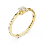 Ethereal Round Brilliant Three-Stone Cluster Petite Ring