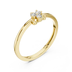 Ethereal Round Brilliant Three-Stone Cluster Petite Ring