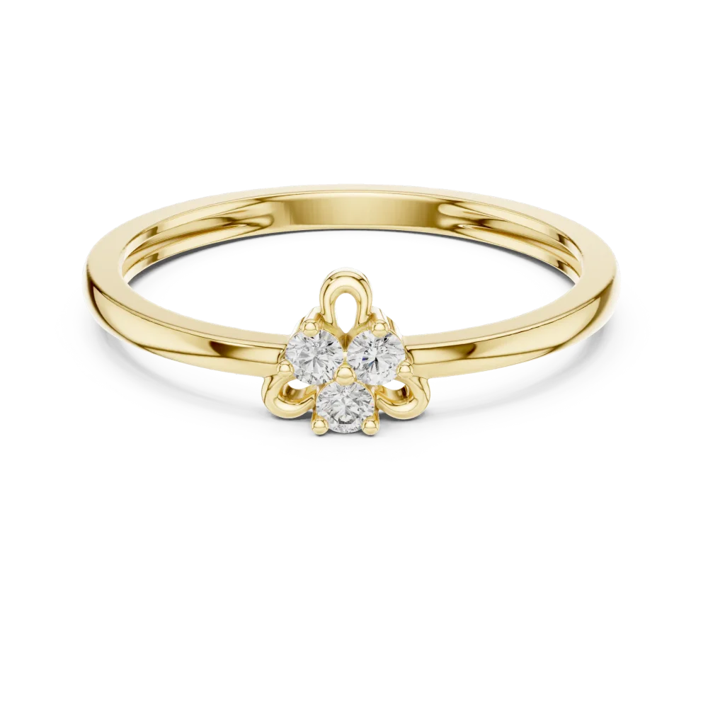 Ethereal Round Brilliant Three-Stone Cluster Petite Ring - Image 2