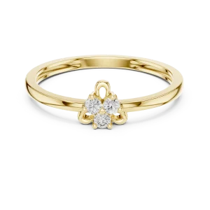 Ethereal Round Brilliant Three-Stone Cluster Petite Ring - Image 2