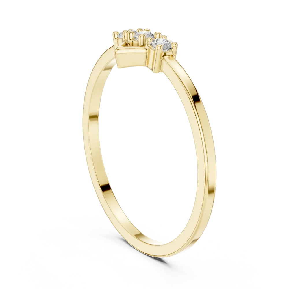 Geometric Symmetry Round Three Stone Diamond Ring - Image 3