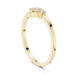 Geometric Symmetry Round Three Stone Diamond Ring - Image 3