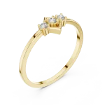 Geometric Symmetry Round Three Stone Diamond Ring