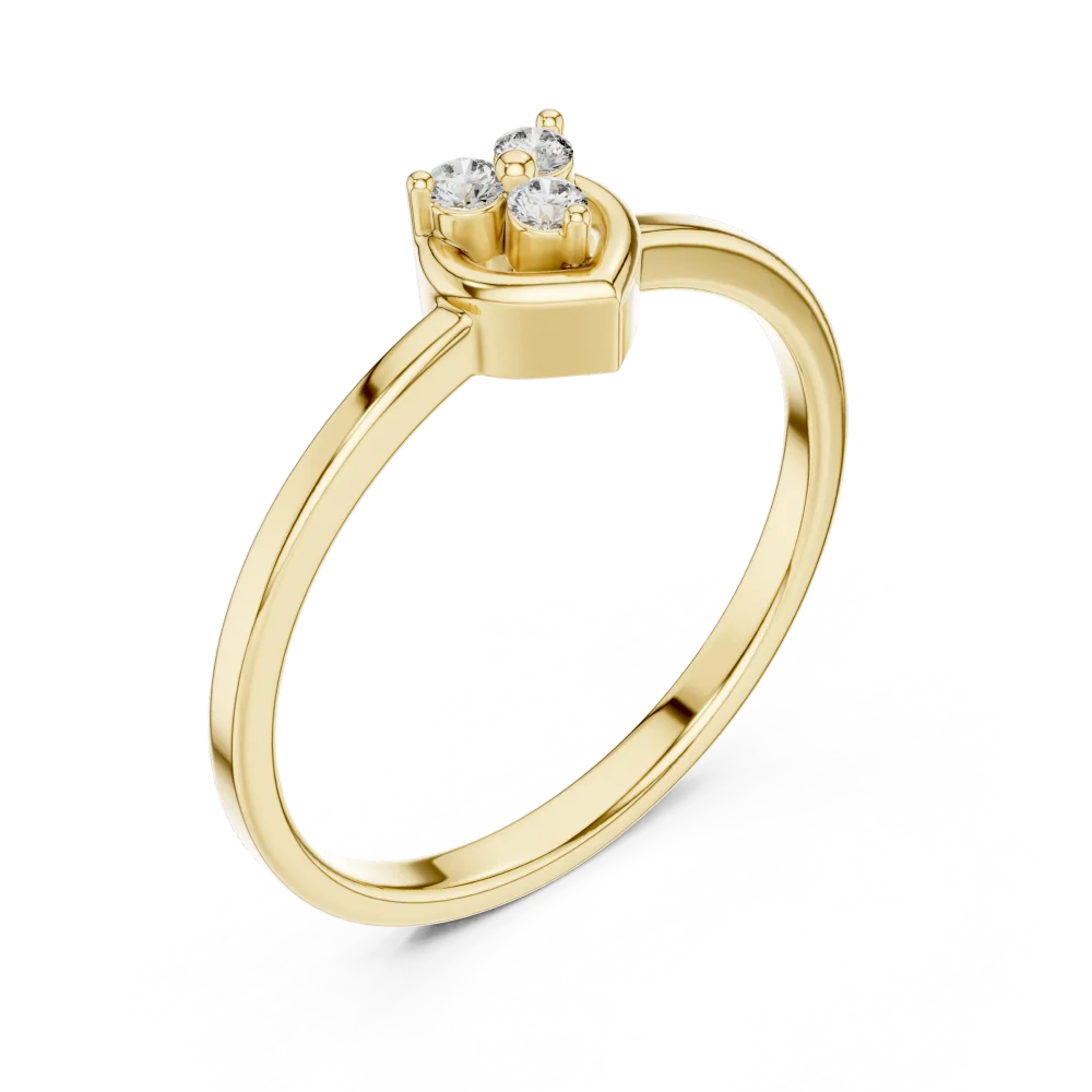 Discover the radiant brilliance of this three-stone cluster ring, featuring high-quality DIAMEUR diamonds. Elevate your collection today.