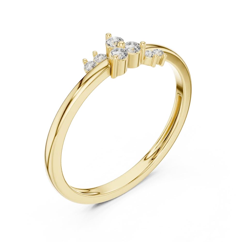 Discover the radiant brilliance of this architectural DIAMEUR lab-grown diamond ring. Handcrafted for modern elegance, shop this sustainable luxury.