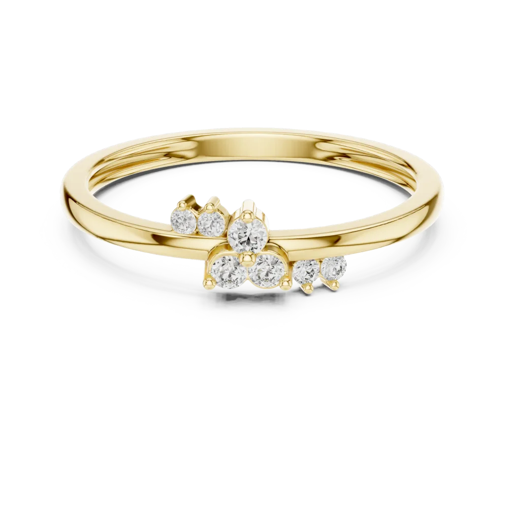 Luminary Round Brilliant Cluster Architecural Statement Ring - Image 2