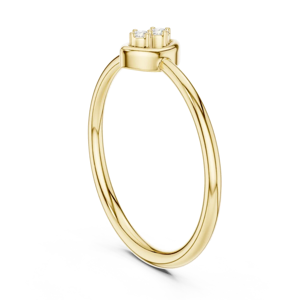Symmetry Round Brilliant Duo-Stone Solitaire Ring - Image 3