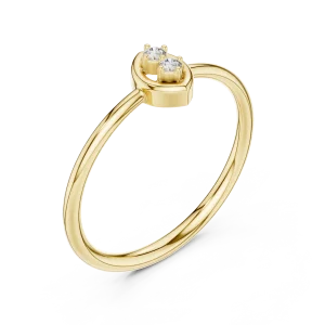 Symmetry Round Brilliant Duo-Stone Solitaire Ring