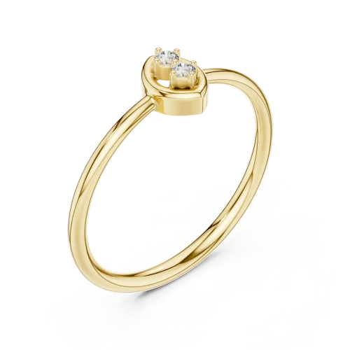 Symmetry Round Brilliant Duo-Stone Solitaire Ring