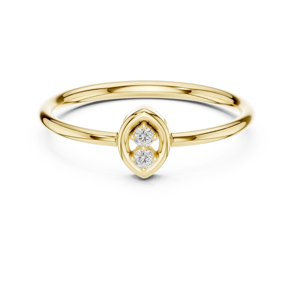Symmetry Round Brilliant Duo-Stone Solitaire Ring - Image 2