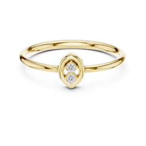Symmetry Round Brilliant Duo-Stone Solitaire Ring - Image 2