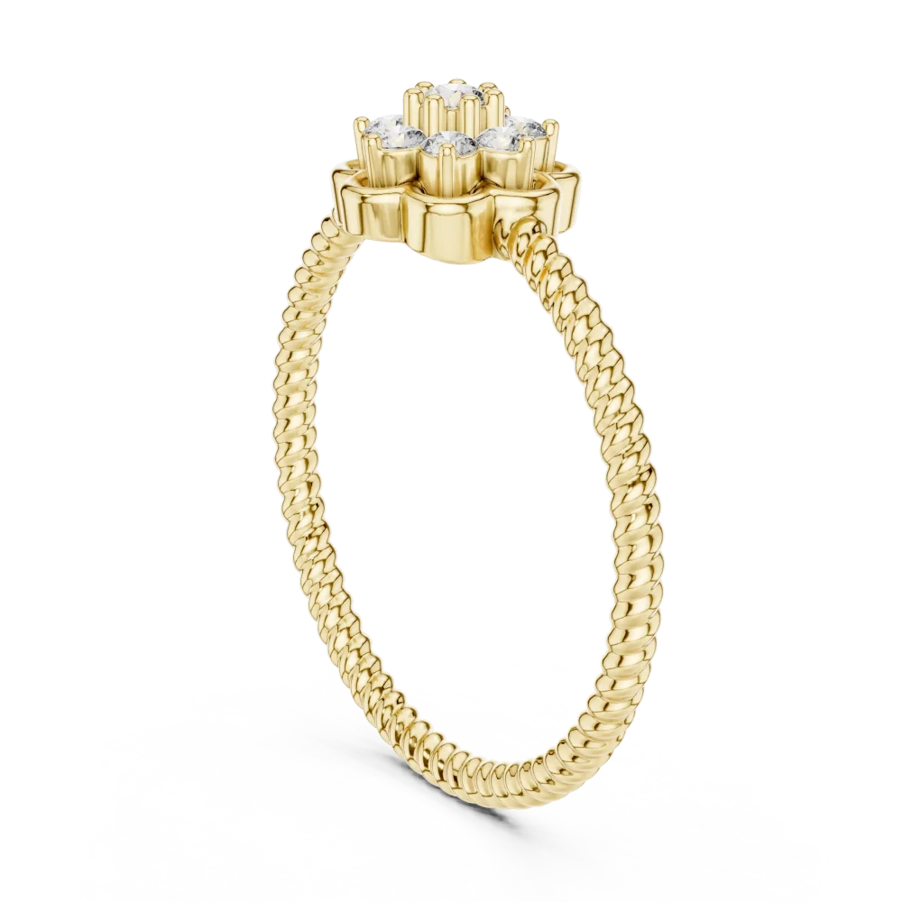 Ethereal Luminary Round Brilliant Floral Cluster Ring - Image 3