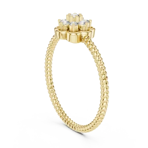 Ethereal Luminary Round Brilliant Floral Cluster Ring - Image 3