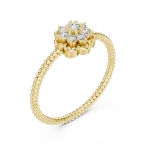 Ethereal Luminary Round Brilliant Floral Cluster Ring