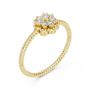 Ethereal Luminary Round Brilliant Floral Cluster Ring