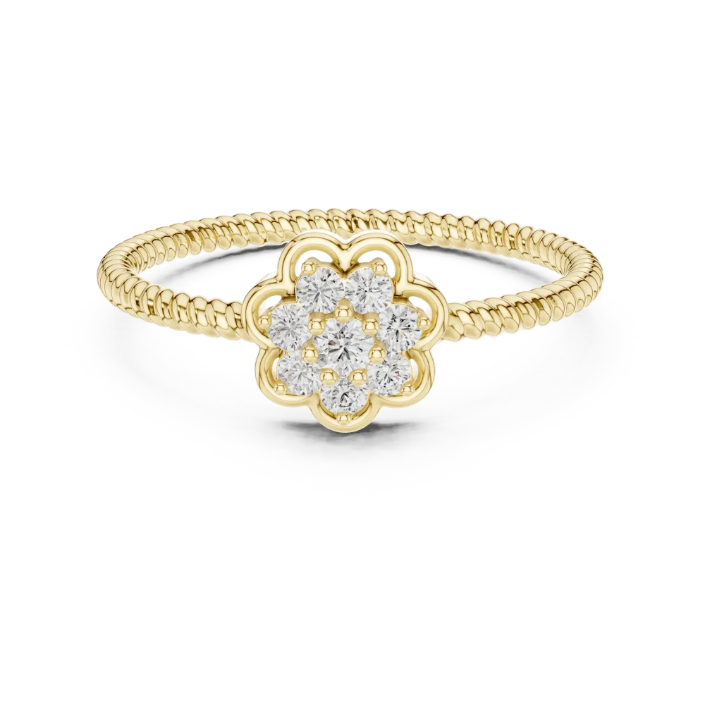 Ethereal Luminary Round Brilliant Floral Cluster Ring - Image 2