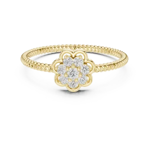 Ethereal Luminary Round Brilliant Floral Cluster Ring - Image 2