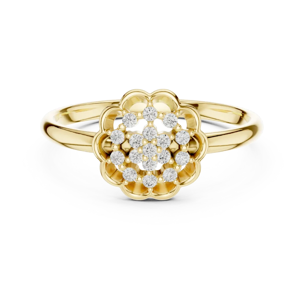 Luminary Round Cluster Floral Statement Ring - Image 2