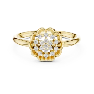 Luminary Round Cluster Floral Statement Ring - Image 2