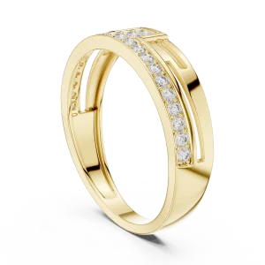 Geometric Round Pavé-Set Architectural Band - Image 3