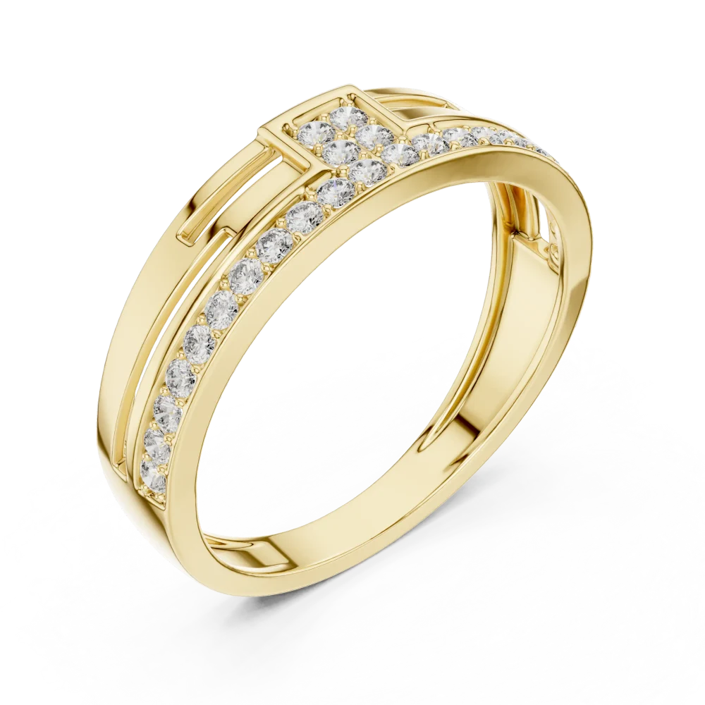 Adorn your hand with the geometric elegance of this pavé-set band. Featuring brilliant DIAMEUR diamonds, this modern classic offers radiant luxury.