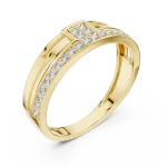 Geometric Round Pavé-Set Architectural Band