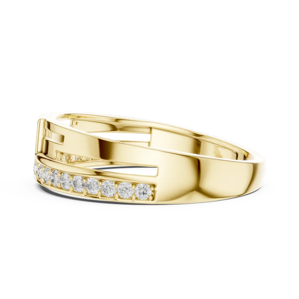 Geometric Round Pavé-Set Architectural Band - Image 4