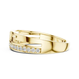 Geometric Round Pavé-Set Architectural Band - Image 4