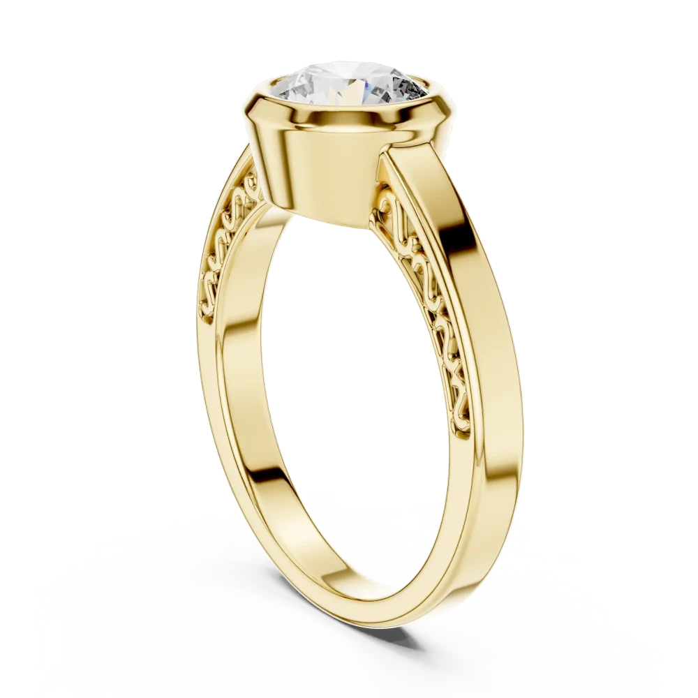 Luminary Round Brilliant Bezel-Set Modern Classic Solitaire Ring - Image 3