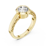 Luminary Round Brilliant Bezel-Set Modern Classic Solitaire Ring