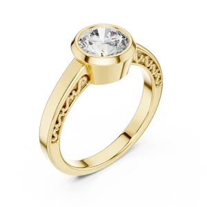 Luminary Round Brilliant Bezel-Set Modern Classic Solitaire Ring