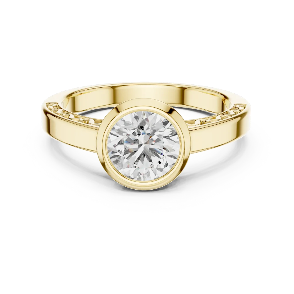 Luminary Round Brilliant Bezel-Set Modern Classic Solitaire Ring - Image 2