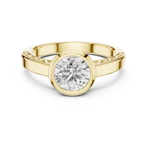 Luminary Round Brilliant Bezel-Set Modern Classic Solitaire Ring - Image 2